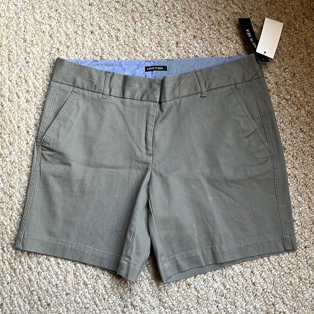 NWT LAND N SEA Olive Green Shorts Size 4